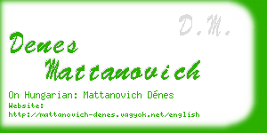 denes mattanovich business card