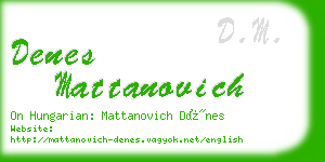 denes mattanovich business card